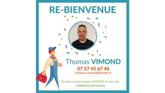 Souhaitons de nouveau la bienvenue à Thomas VIMOND !