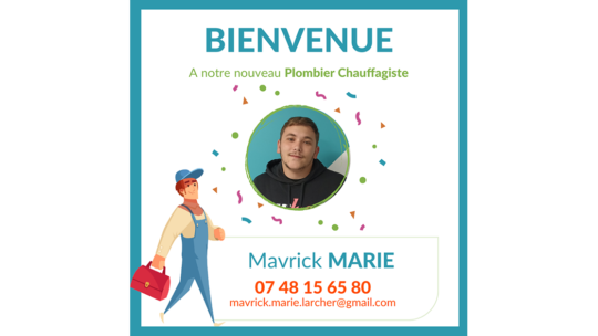 Souhaitons la bienvenue à Mavrick MARIE !