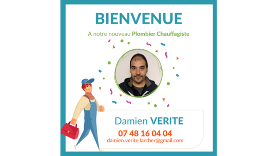 Souhaitons la bienvenue à Damien VERITE !