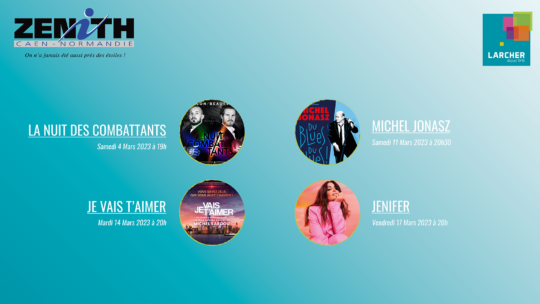 Places de Zénith disponibles pour mars 2023